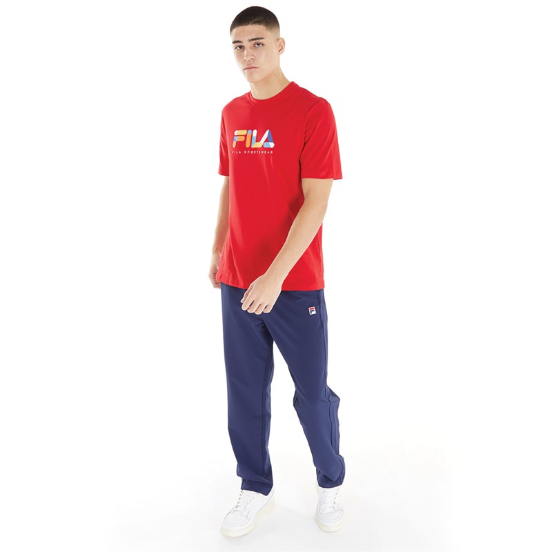 Buy Fila Mens Racquet Woven Open Cuff Pants Fila Navy/Jelly Bean