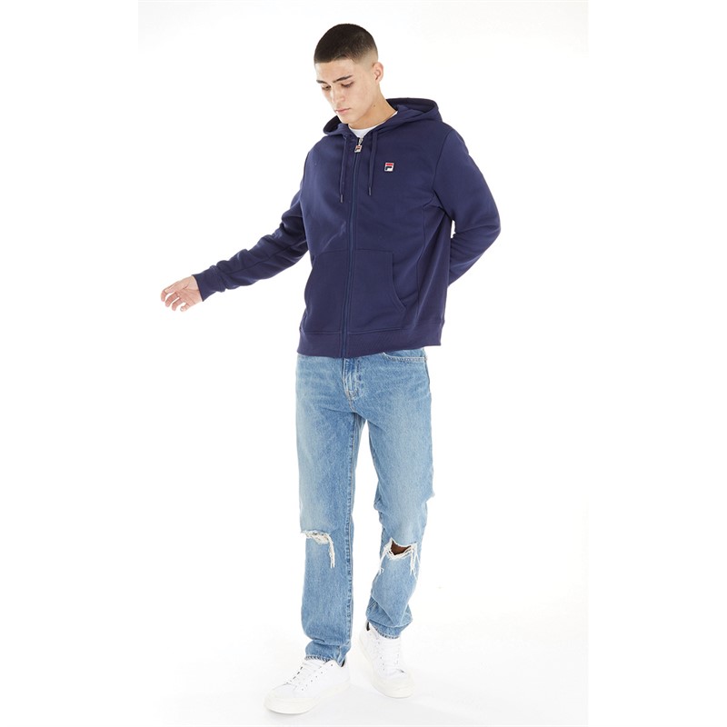 Fila Mens Lucian Essential Full Zip Hoodie Fila Navy