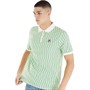Fila Mens Ellery Wave Stripe Polo Quiet Green/Egret/Fila Navy
