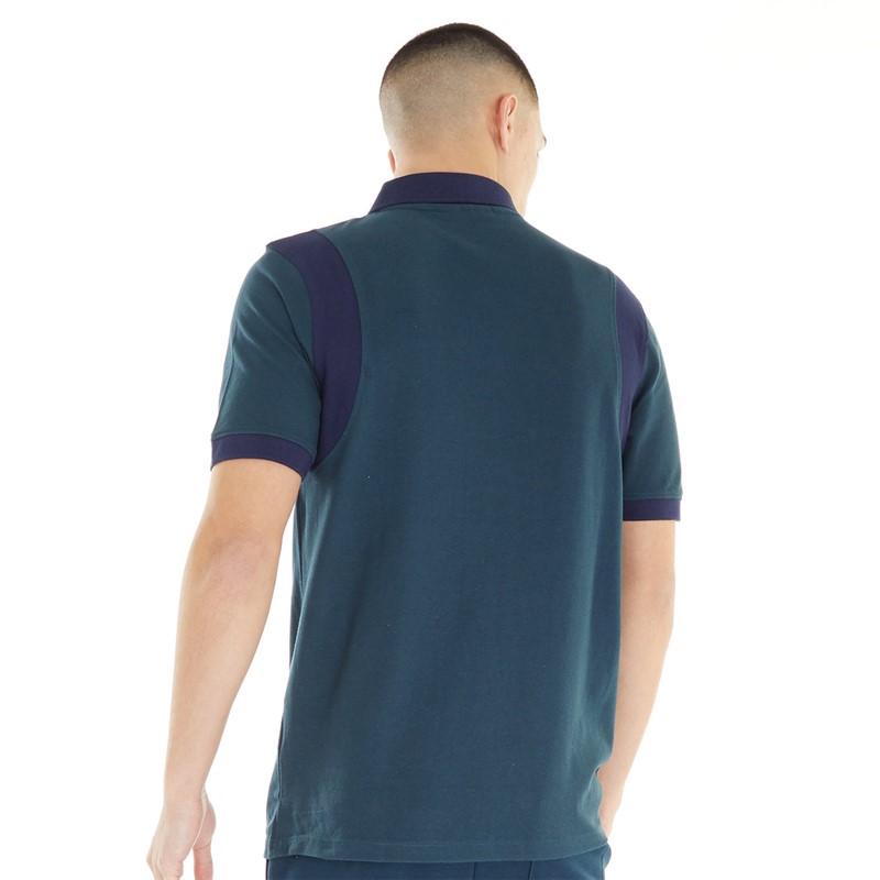 Fila Mens Dawson Archive Tennis Inspired Polo Dark Teal/Fila Navy