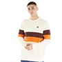 Fila Mens Roman Colour Blocked Sweatshirt Egret/Brown Stone/Mandarin Orange
