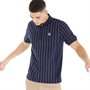 Fila Mens Evo Yarn Dye Pin Stripe Polo Fila Navy/White