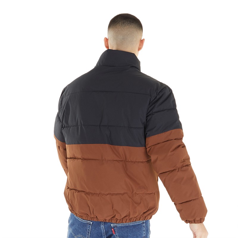 Fila Mens Soul Padded Jacket Jet Black/Cherry Mahogany