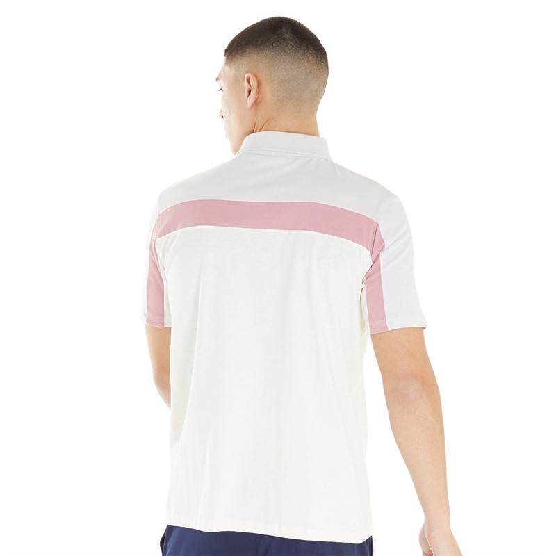 Fila Mens Kaiser Cut And Sew Vintage Wash Polo Egret/Nimbus Cloud/ Foxglove