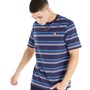 Fila Mens Stan Yarn Dye Stripe T-Shirt Fila Navy
