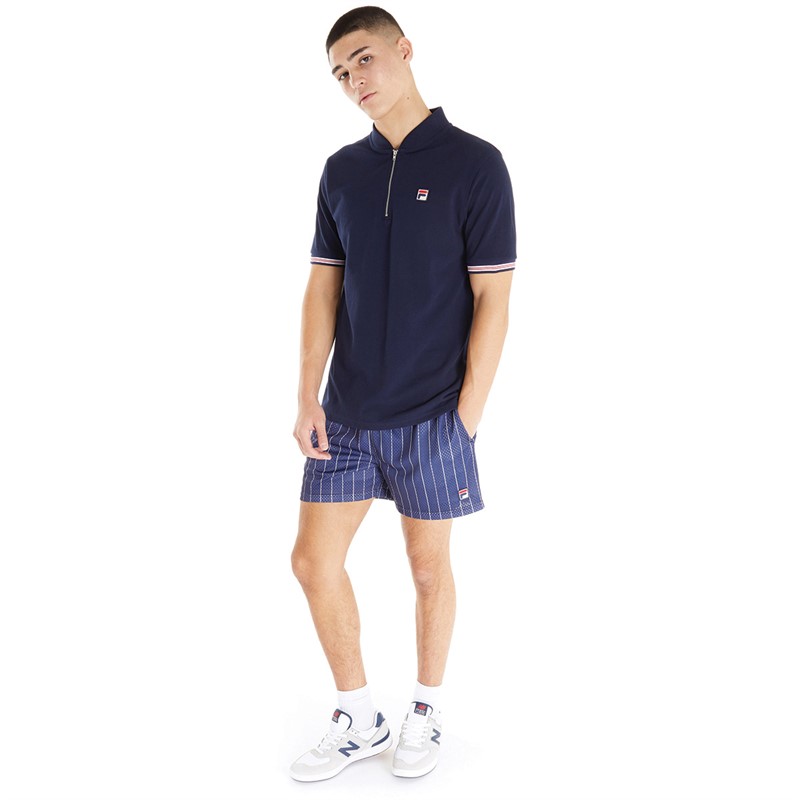 Buy Fila Mens Jordan Tipped Baseball Collar Polo Fila Navy