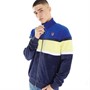 Fila Mens Decker Colour Blocked Velour Track Top Fila Navy/Bright Blue/Limelight/White