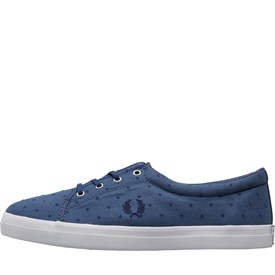 Fred Perry Dames Aubyn Flocked Polka Dot Twill Gympen Middelblauw fred perry kopen in de aanbieding Fred Perry Dames Aubyn Flocked Polka Dot Twill Gympen Middelblauw fred perry kopen in de aanbieding