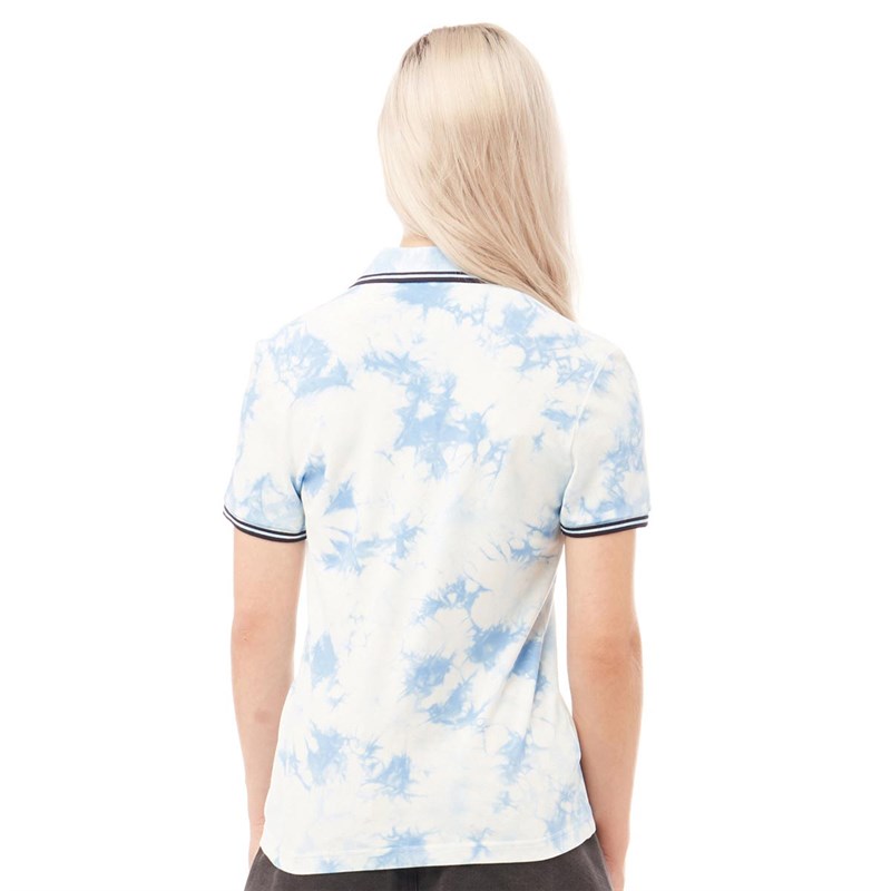 Buy Fred Perry Womens TieDye Polo Shirt TieDye Blue