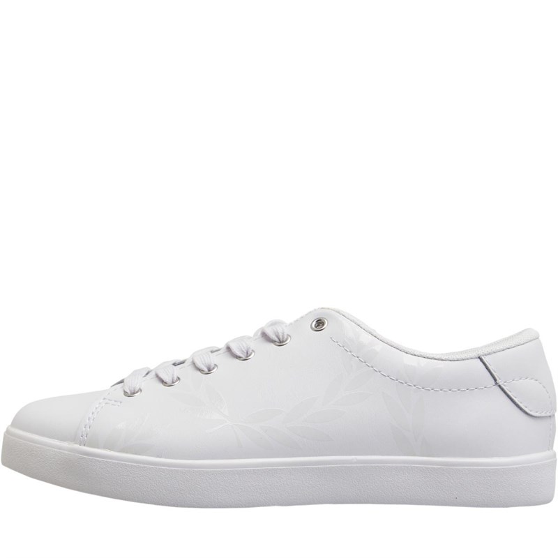 Buy Fred Perry Womens Lottie Printed Leather Trainers White