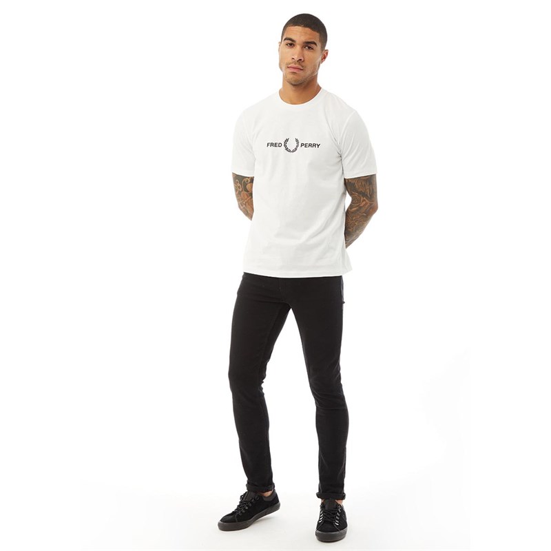Fred Perry Herren Graphic T-Shirt Weiß