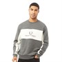 Fred Perry Mens Panel Piped Sweatshirt Charcoal Marl