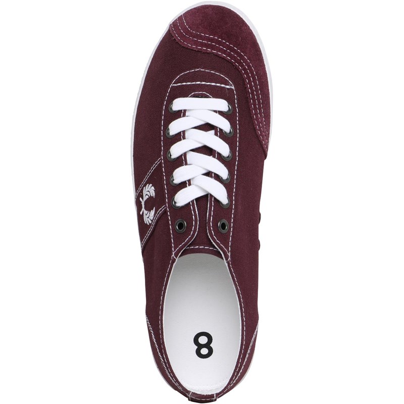 Fred Perry Herren Table Tennis Freizeit Schuhe Burgunderrot