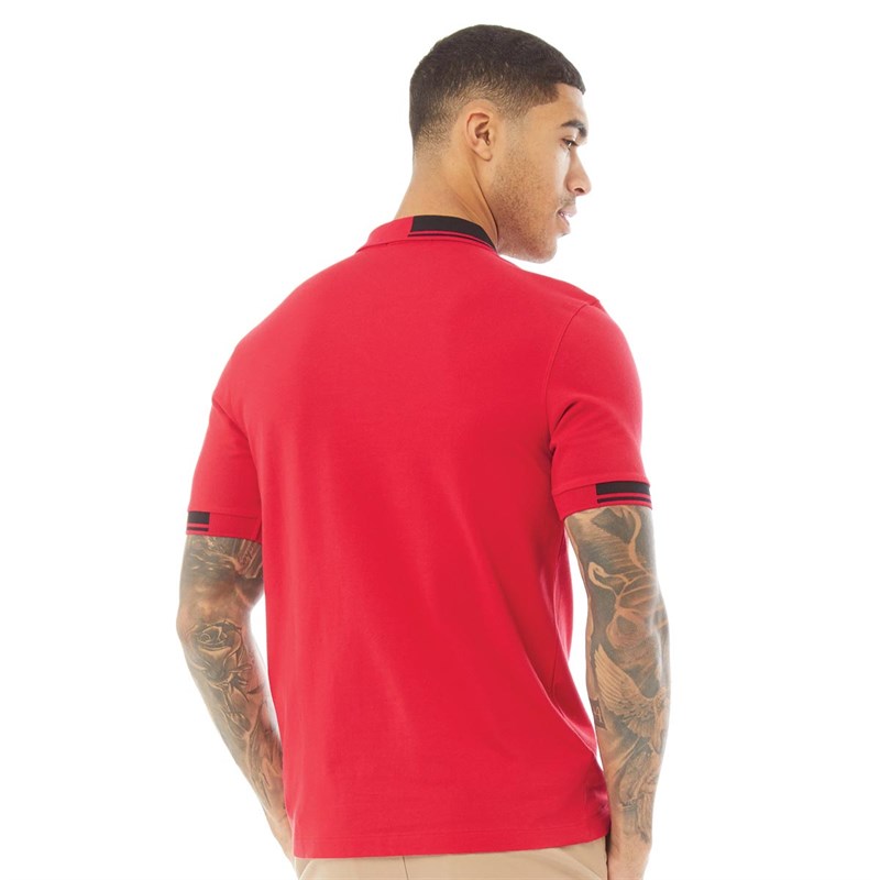 Fred Perry Mens Abstract Collar Polo Jester Red