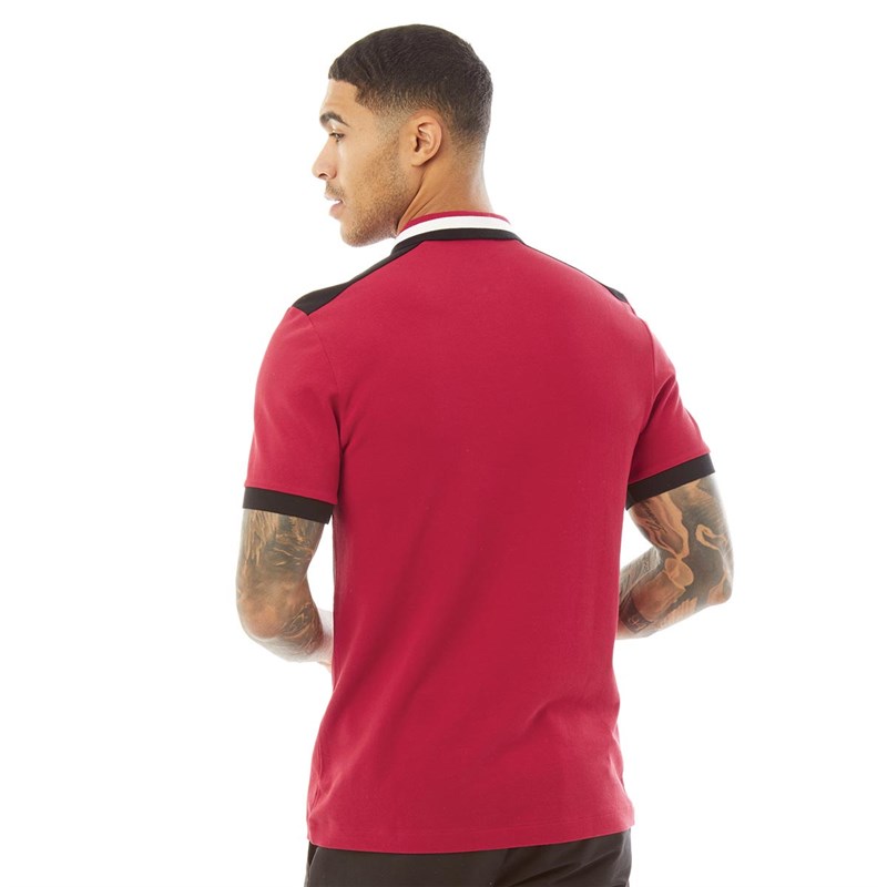 Fred Perry Herren Chest Panel Polohemden Rot