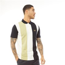 Fred Perry Mens Bold Stripe Polo Snow White