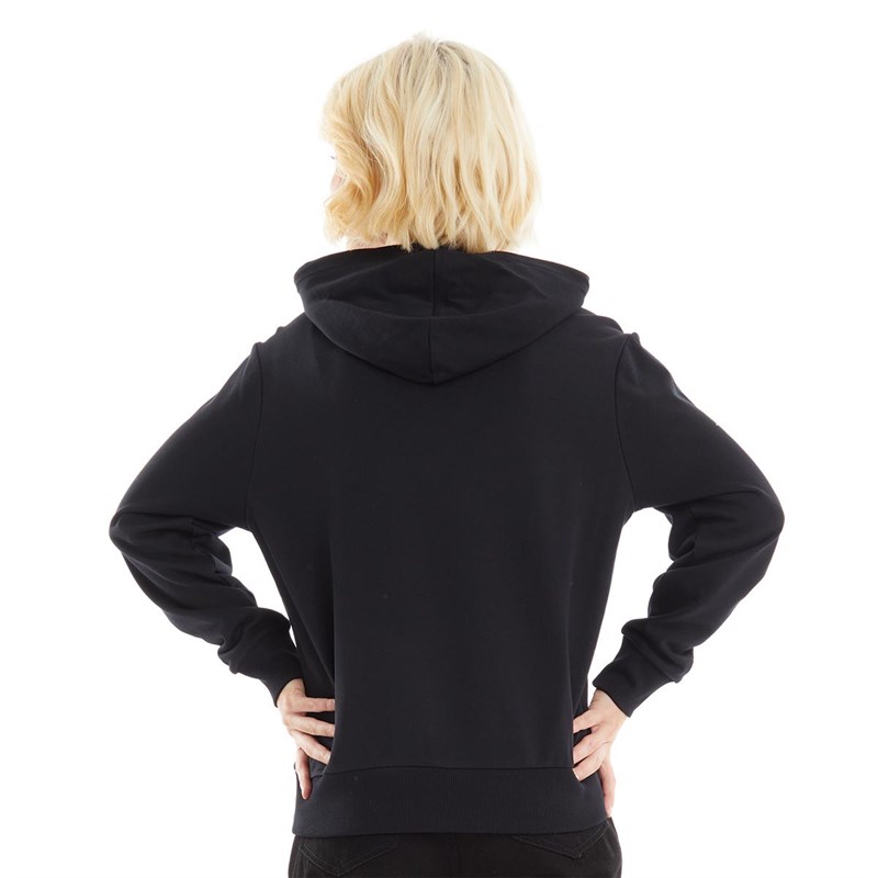 Fred Perry Damen Graphic Print Kapuzenpullover Schwarz