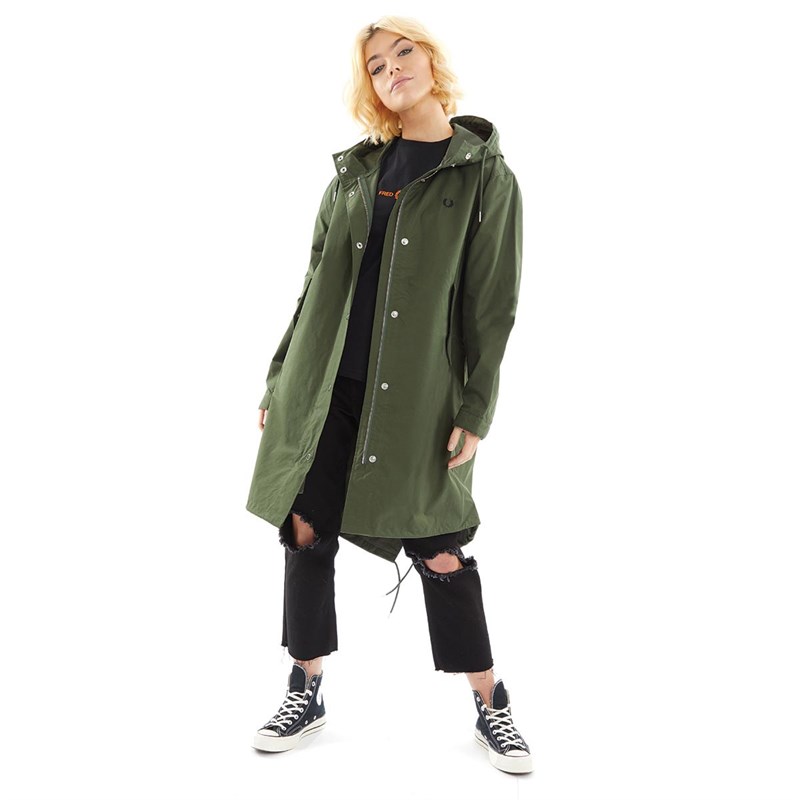 Buy Fred Perry Womens Fishtail Parka Kombu Green