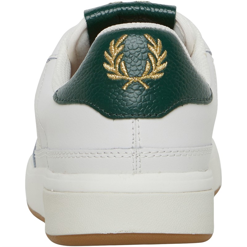 Fred Perry B300 Scotch Grain Leather Trainers Porcelain