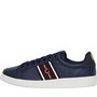 Fred Perry B721 Lea/Graphic Brand Webbing Trainers Carbon Blue