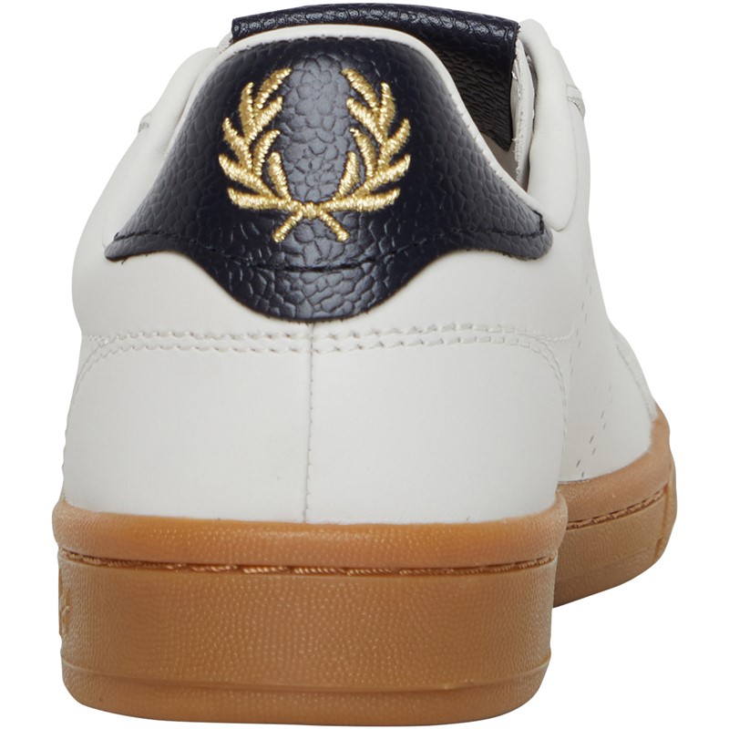 Fred Perry B721 Leather Tab Trainers Porcelain
