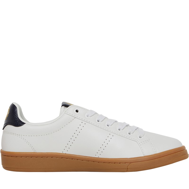 Fred Perry B721 Leather Tab Trainers Porcelain
