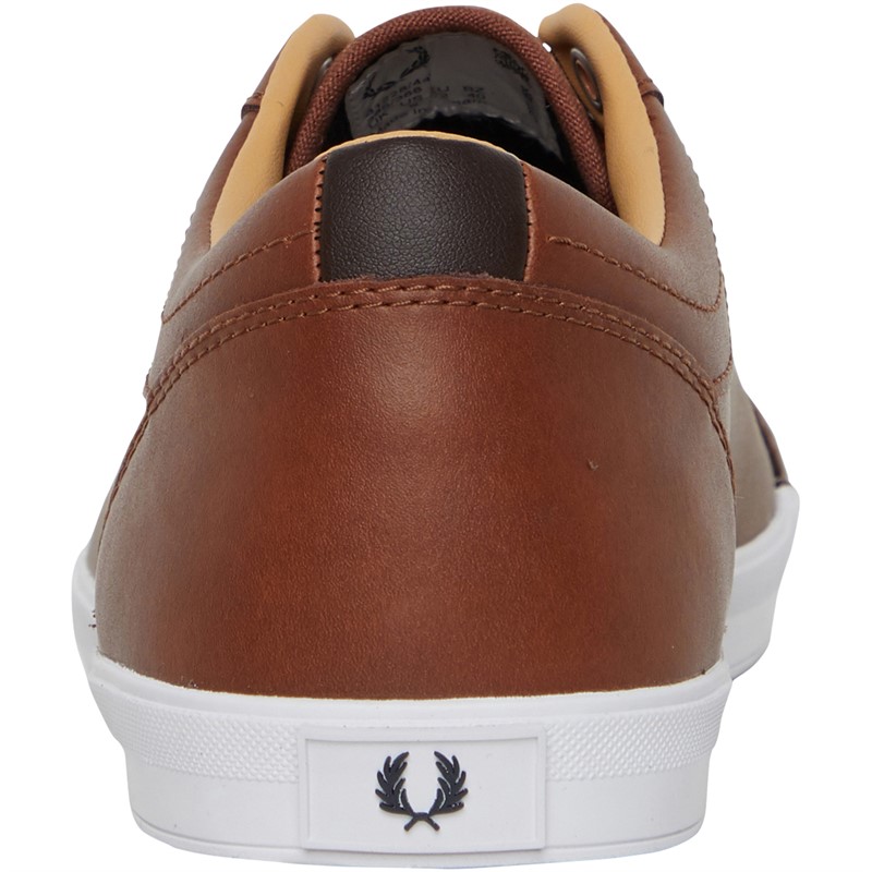 Buy Fred Perry Mens Baseline Leather Trainers Tan