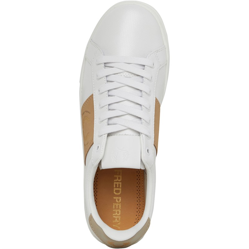 Fred Perry B721 Pique Emb Lea/Branded Trainers Porcelain