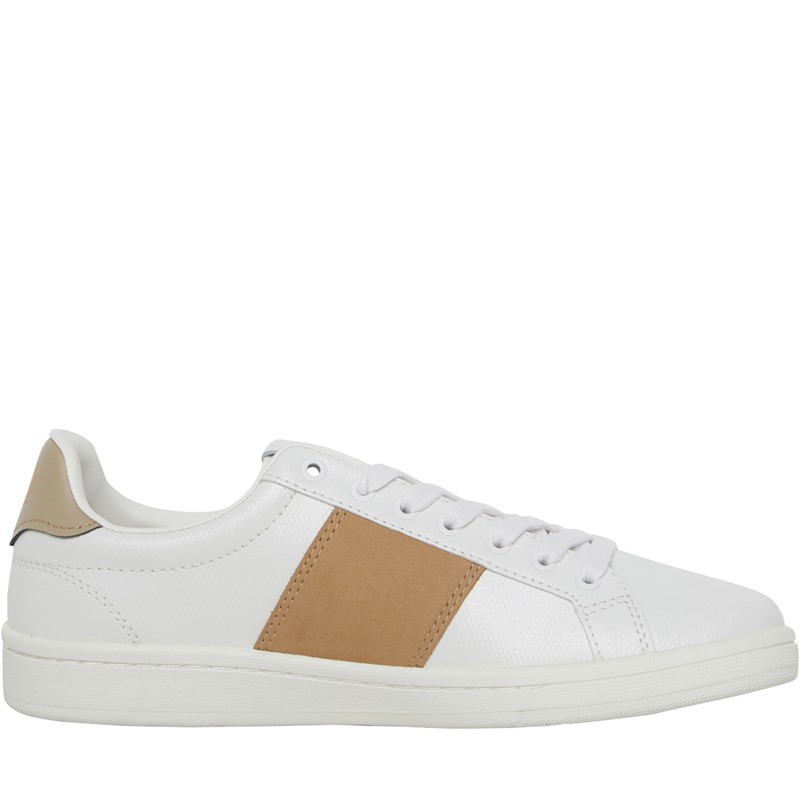Fred Perry B721 Pique Emb Lea/Branded Trainers Porcelain