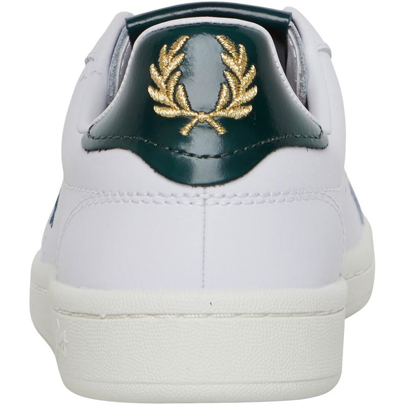 Fred Perry Mens B721 Leather Tab Trainers White