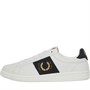 Fred Perry B721 Textured Leather/Branded Trainers Porcelain
