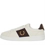 Fred Perry B721 Textured Leather/Branded Trainers Ecru