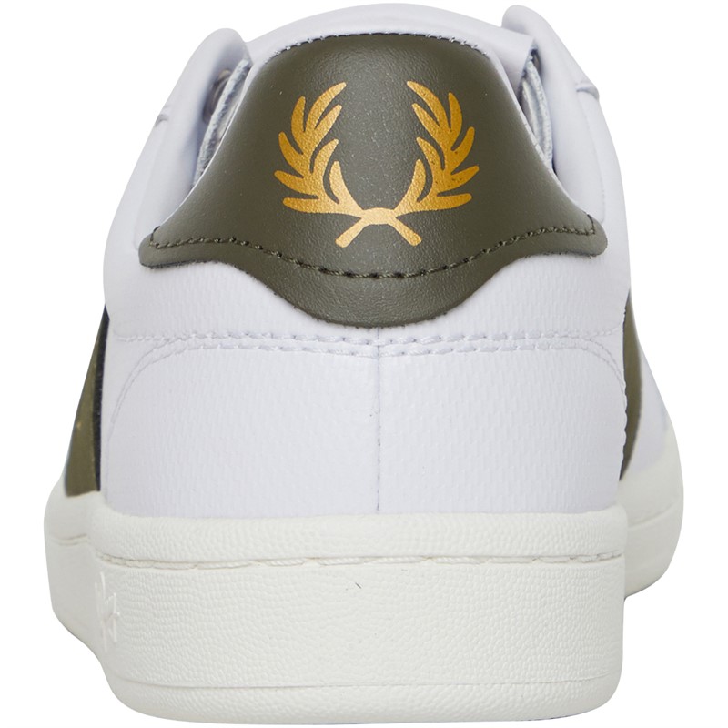 Fred Perry B721 Pique Emb Lea/Branded Trainers White