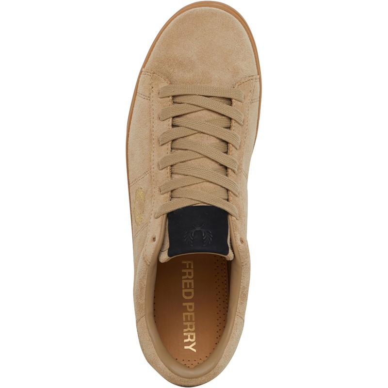 Fred Perry Spencer Suede Trainers Warm Stone