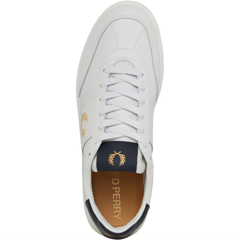 Fred Perry B400 Leather Trainers Porcelain