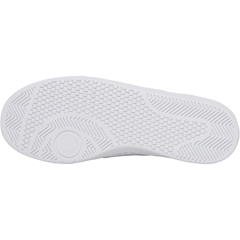 Fred Perry B721 Perf Lea/Contrast Stitch Trainers White