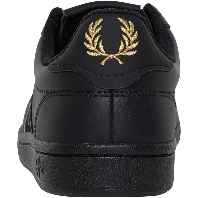 Fred Perry B721 Lea/Graphic Brand Webbing Trainers Black