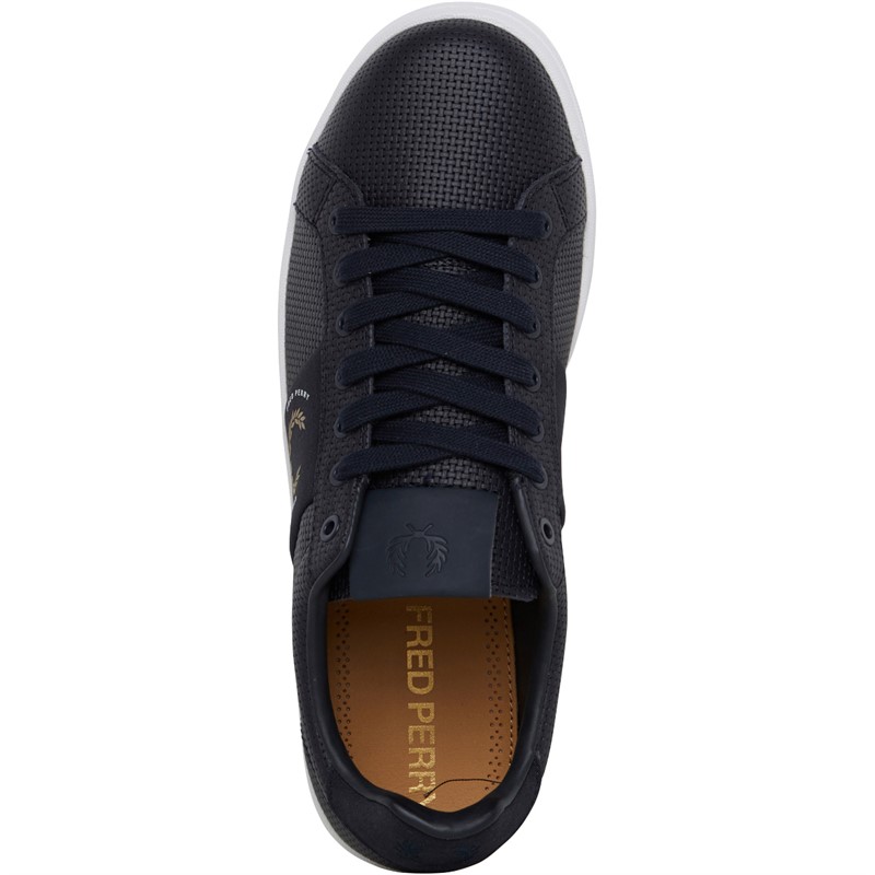 Fred Perry B721 Pique Emboss Lea/Branding Trainers Navy