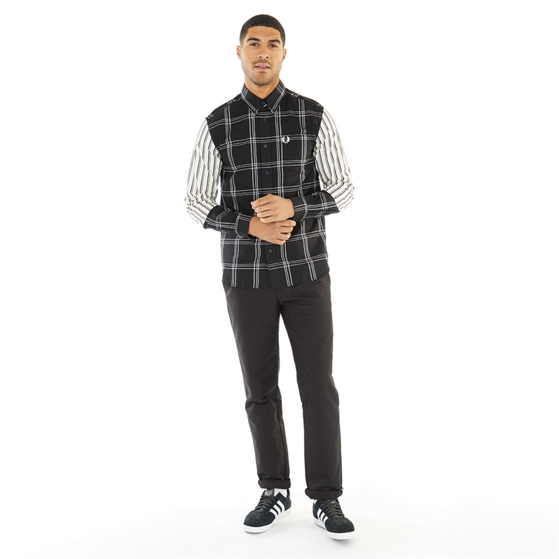 Fred Perry Mens Check Shirt Black