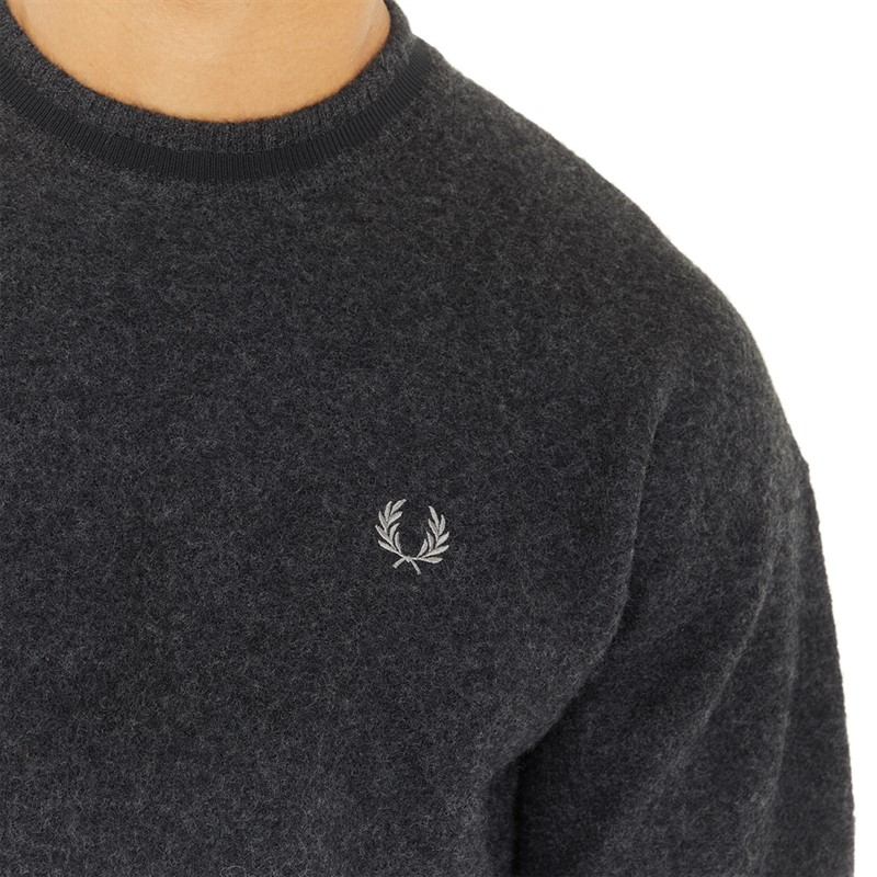 Fred Perry Mens Jumper Black Marl