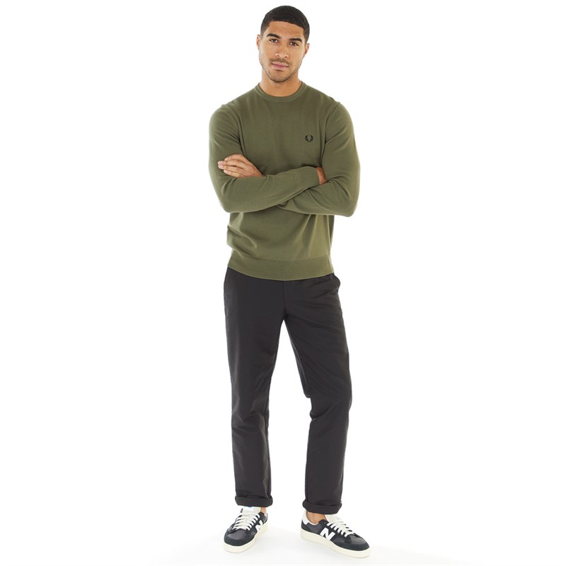 Fred Perry Mens Classic Jumper Uniform Green