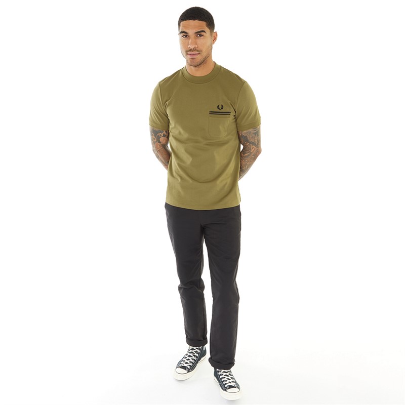 Fred Perry Mens Loopback T-Shirt Shaded Stone