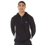 Fred Perry Mens 1/4 Zip Tricot Hoodie Black