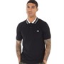Fred Perry Mens Tramline Tipped Polo Black