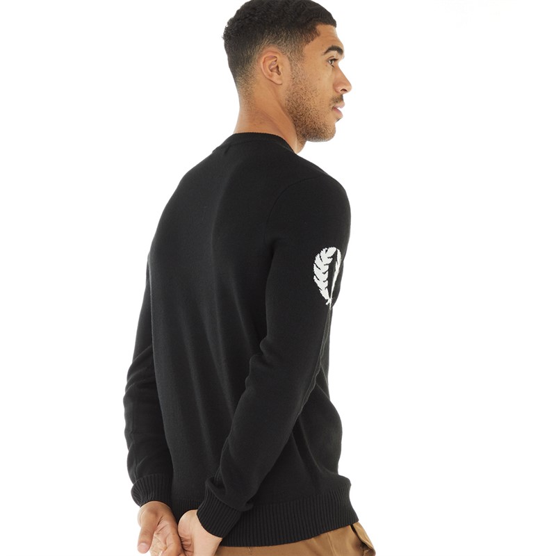 Fred Perry Mens Laurel Wreath Jumper Black
