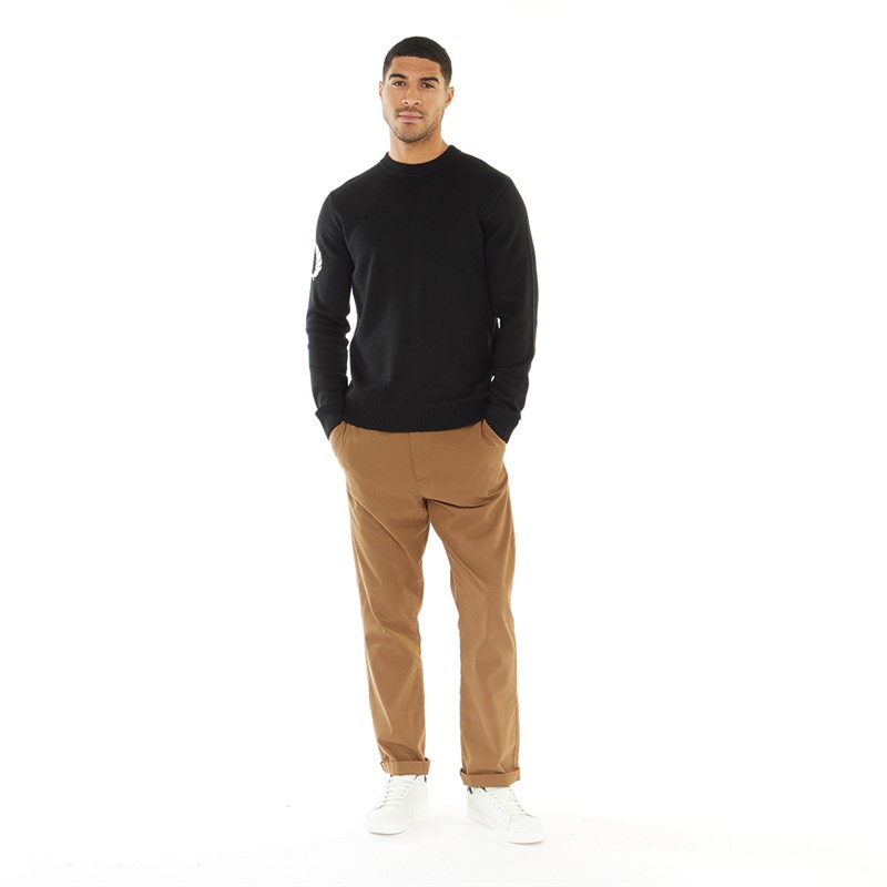Fred Perry Mens Laurel Wreath Jumper Black