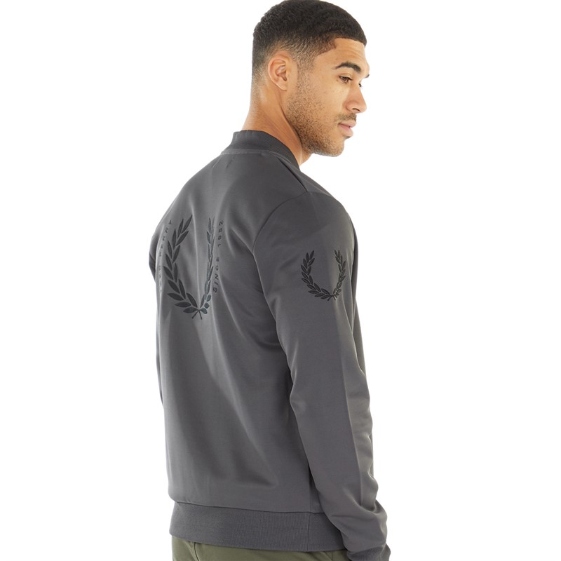 Fred Perry Mens Track Jacket Gunmetal