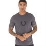 Fred Perry Mens Circle Branding T-Shirt Gunmetal