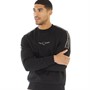 Fred Perry Mens Tape Sleeve Sweatshirt Black