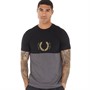 Fred Perry Mens Circle Branding T-Shirt Gunmetal